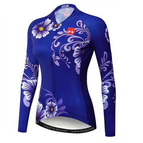Blue Belle Women's Long Sleeve Pro Team Cycling Jersey