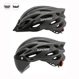 SUPERIDE Men Women Cycling Helmet with Rearlight Sports MTB Bicycle Helmet Road Bike Mountain Bike Helmet with Goggles &amp; Visor