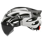 SUPERIDE Men Women Cycling Helmet with Rearlight Sports MTB Bicycle Helmet Road Bike Mountain Bike Helmet with Goggles &amp; Visor