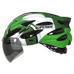 SUPERIDE Men Women Cycling Helmet with Rearlight Sports MTB Bicycle Helmet Road Bike Mountain Bike Helmet with Goggles &amp; Visor