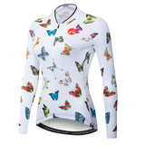 Flutterby Butterflies Women's Long Sleeve Pro Team Cycling Jersey